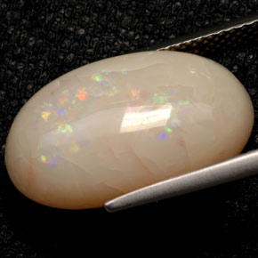 7.70캐럿 천연 멀티컬러 오팔, 투명한, 18.5×11.2 mm, 투명/반투명