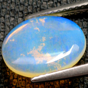 1.54캐럿 천연 멀티컬러 오팔, 투명한, 11.4×9.6 mm, 투명/반투명