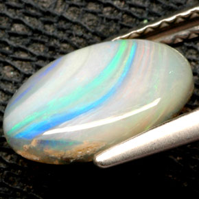 1.32캐럿 천연 멀티컬러 오팔, 타원형 컷, 10.4×7.7 mm, 불투명체