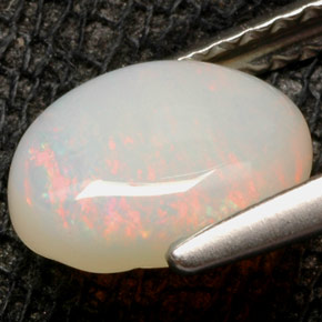 0.94캐럿 천연 멀티컬러 오팔, 타원형 컷, 8.3×6.5 mm, 불투명체