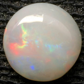 0.52캐럿 천연 멀티컬러 오팔, 라운드 컷, 6.28 mm, 불투명체