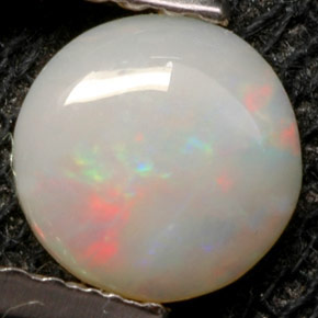0.52캐럿 천연 멀티컬러 오팔, 라운드 컷, 6.28 mm, 불투명체
