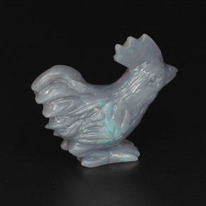 10.28캐럿 천연 멀티컬러 오팔, 멋진 모양, 24.5×19.8 mm, 불투명체