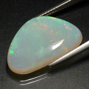 9.05캐럿 천연 멀티컬러 오팔, 투명한, 20.8×13.8 mm, 투명/반투명