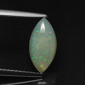 1.31캐럿 천연 멀티컬러 오팔, 마퀴즈, 12.2×6 mm, 투명한