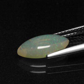 1.31캐럿 천연 멀티컬러 오팔, 마퀴즈, 12.2×6 mm, 투명한