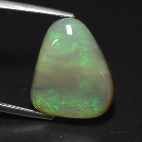10.15캐럿 천연 멀티컬러 오팔, 투명한, 18.8×15.7 mm, 투명/반투명