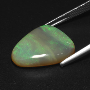 10.15캐럿 천연 멀티컬러 오팔, 투명한, 18.8×15.7 mm, 투명/반투명