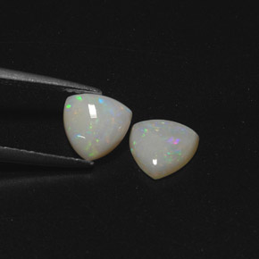 캐럿 천연 멀티컬러 오팔 보석, 투명한, 7.2×7 mm, 투명/반투명