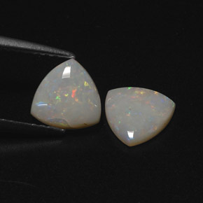 캐럿 천연 멀티컬러 오팔 보석, 투명한, 7.1×7.1 mm, 투명/반투명