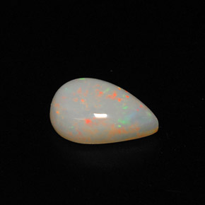0.86캐럿 천연 멀티컬러 오팔, 배 모양, 8.7×5.9 mm, 불투명체
