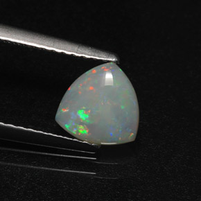 0.64캐럿 천연 멀티컬러 오팔, 트릴리언, 7.1×6.9 mm, 투명한