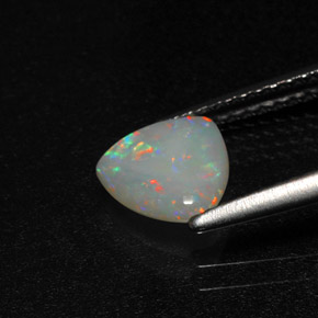 0.64캐럿 천연 멀티컬러 오팔, 트릴리언, 7.1×6.9 mm, 투명한