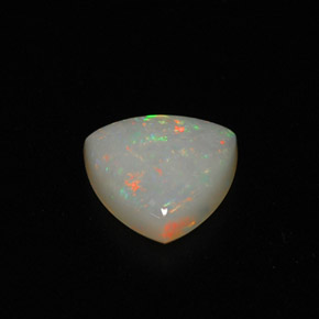 0.75캐럿 천연 멀티컬러 오팔, 투명한, 7.1×7.2 mm, 투명/반투명