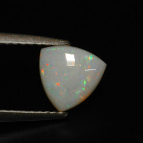 0.75캐럿 천연 멀티컬러 오팔, 투명한, 7.1×7.2 mm, 투명/반투명