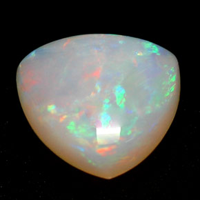 0.68캐럿 천연 멀티컬러 오팔, 투명한, 7×7 mm, 투명/반투명