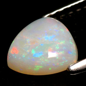 0.68캐럿 천연 멀티컬러 오팔, 투명한, 7×7 mm, 투명/반투명