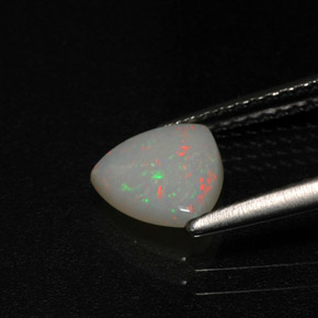 0.58캐럿 천연 멀티컬러 오팔, 투명한, 7.1×7 mm, 투명/반투명
