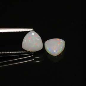 캐럿 천연 멀티컬러 오팔 보석, 투명한, 7×7 mm, 투명/반투명