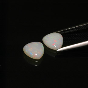 캐럿 천연 멀티컬러 오팔 보석, 투명한, 7×7 mm, 투명/반투명
