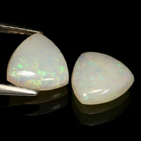 캐럿 천연 멀티컬러 오팔 보석, 투명한, 7×7 mm, 투명/반투명
