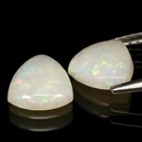 캐럿 천연 멀티컬러 오팔 보석, 투명한, 7×7 mm, 투명/반투명