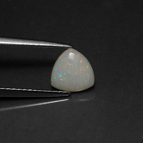 0.46캐럿 천연 멀티컬러 오팔, 투명한, 6.9×6.7 mm, 투명/반투명