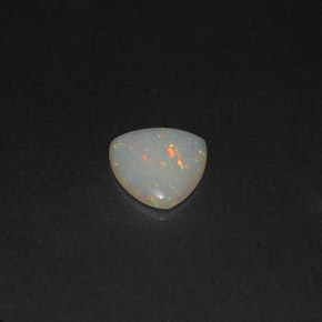 0.46캐럿 천연 멀티컬러 오팔, 투명한, 6.9×6.7 mm, 투명/반투명