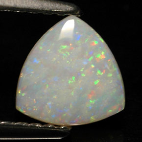 0.49캐럿 천연 멀티컬러 오팔, 투명한, 7×6.9 mm, 투명/반투명