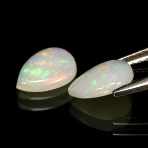 캐럿 천연 멀티컬러 오팔 보석, 투명한, 8.1×5.9 mm, 투명/반투명
