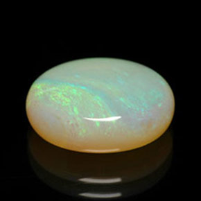 5.47캐럿 천연 멀티컬러 오팔, 투명한, 14.3×12.3 mm, 투명/반투명