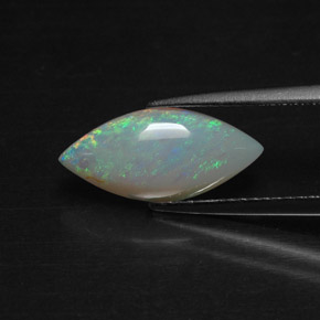 1.56캐럿 천연 멀티컬러 오팔, 투명한, 15.1×7 mm, 투명/반투명