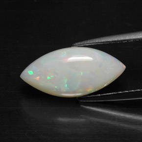 2.22캐럿 천연 멀티컬러 오팔, 투명한, 15.1×7.2 mm, 투명/반투명