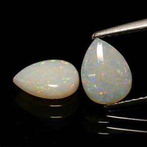 캐럿 천연 멀티컬러 오팔 보석, 투명한, 8.1×6 mm, 투명/반투명