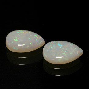 캐럿 천연 멀티컬러 오팔 보석, 투명한, 8.2×6 mm, 투명/반투명