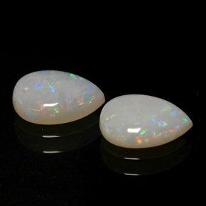 캐럿 천연 멀티컬러 오팔 보석, 투명한, 8.1×6 mm, 투명/반투명