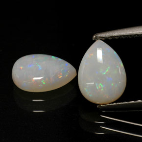 캐럿 천연 멀티컬러 오팔 보석, 투명한, 8.1×6 mm, 투명/반투명