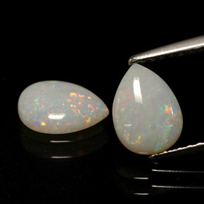 캐럿 천연 멀티컬러 오팔 보석, 투명한, 8.1×6 mm, 투명/반투명