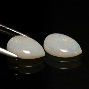 캐럿 천연 멀티컬러 오팔 보석, 투명한, 8.1×6 mm, 투명/반투명