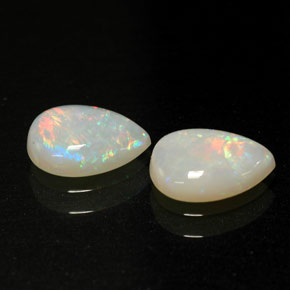 캐럿 천연 멀티컬러 오팔 보석, 투명한, 8.1×5.8 mm, 투명/반투명