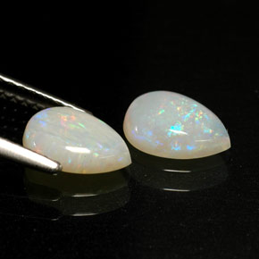 캐럿 천연 멀티컬러 오팔 보석, 투명한, 8.1×5.8 mm, 투명/반투명