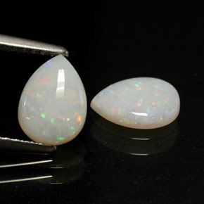 캐럿 천연 멀티컬러 오팔 보석, 투명한, 8.2×6 mm, 투명/반투명