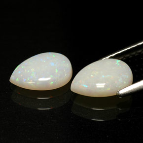 캐럿 천연 멀티컬러 오팔 보석, 투명한, 8.2×6.1 mm, 투명/반투명