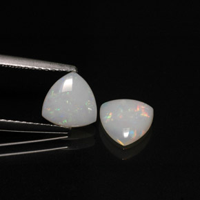 캐럿 천연 멀티컬러 오팔 보석, 투명한, 7×6.8 mm, 투명/반투명