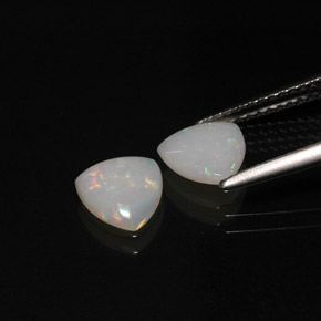 캐럿 천연 멀티컬러 오팔 보석, 투명한, 7×6.8 mm, 투명/반투명