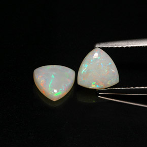 캐럿 천연 멀티컬러 오팔 보석, 투명한, 7.1×7 mm, 투명/반투명
