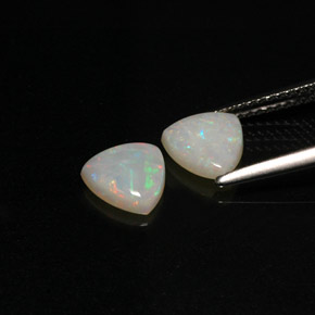 캐럿 천연 멀티컬러 오팔 보석, 투명한, 7.1×7 mm, 투명/반투명