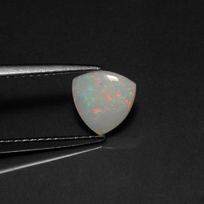 0.45캐럿 천연 멀티컬러 오팔, 투명한, 7.1×7 mm, 투명/반투명