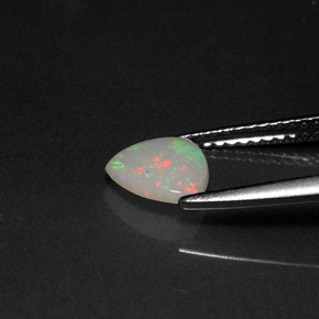 0.45캐럿 천연 멀티컬러 오팔, 투명한, 7.1×7 mm, 투명/반투명
