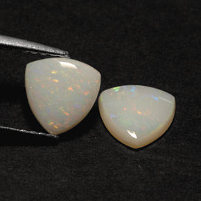 캐럿 천연 멀티컬러 오팔 보석, 투명한, 7.1×7 mm, 투명/반투명